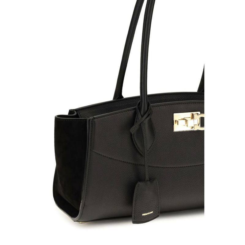 Black calf leather bos taurus shoulder bag-null