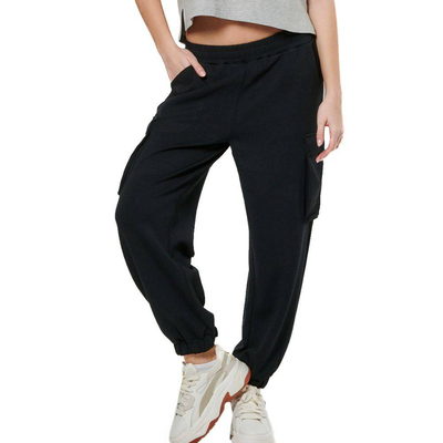 Women's modal cargo trousers, Black, medium