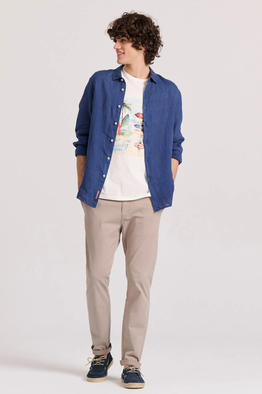Funkybuddha shirt linen-null