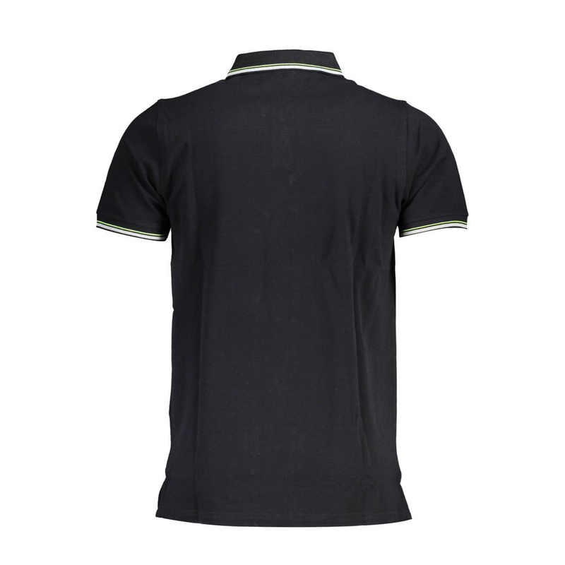 Black cotton men polo shirt-null