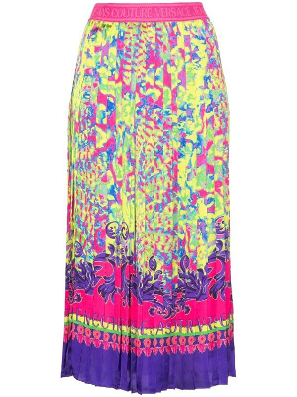 Versace jeans maxi pleated baroque skirt-null