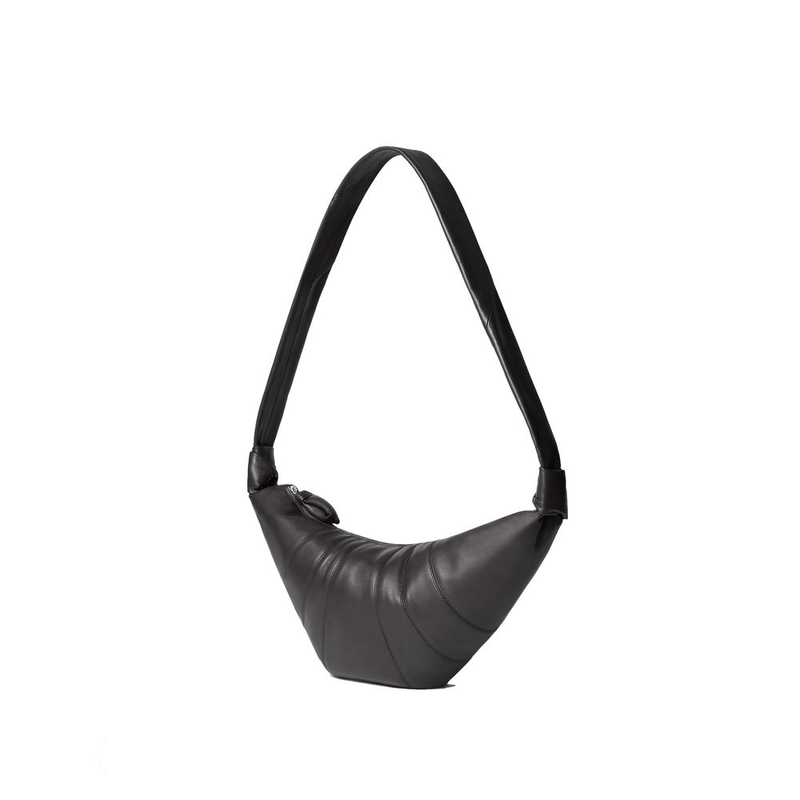 Brown lamb leather shoulder bag-null