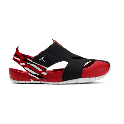 Nike jordan flare kids sandal, Black / Red / White, medium