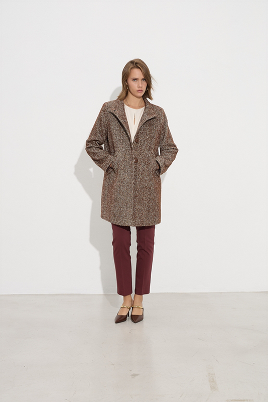Coat herringbone blend boucle-null