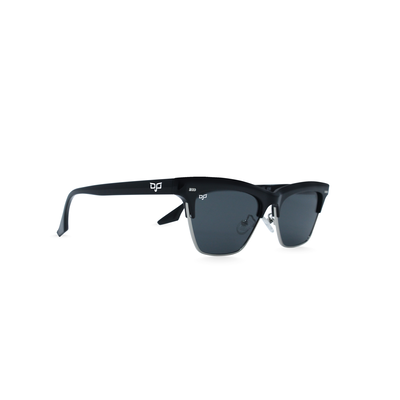 OJO sunglasses trend shine black frame and temples with grey polarised lenses rx