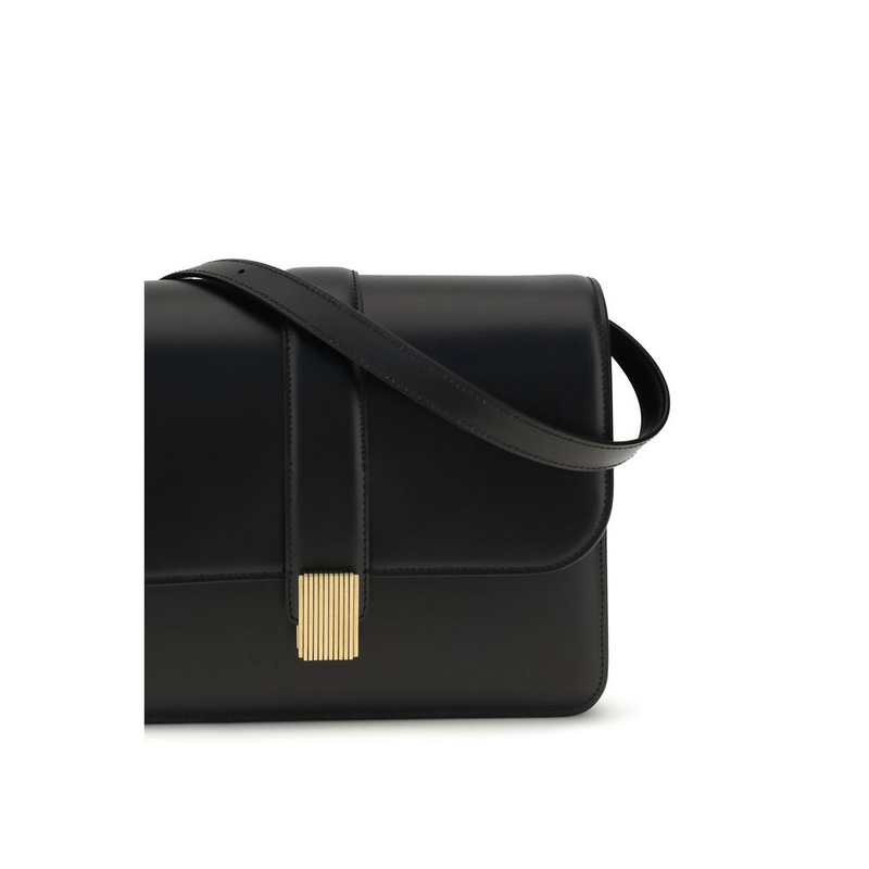 Black calf leather bos taurus shoulder bag-null