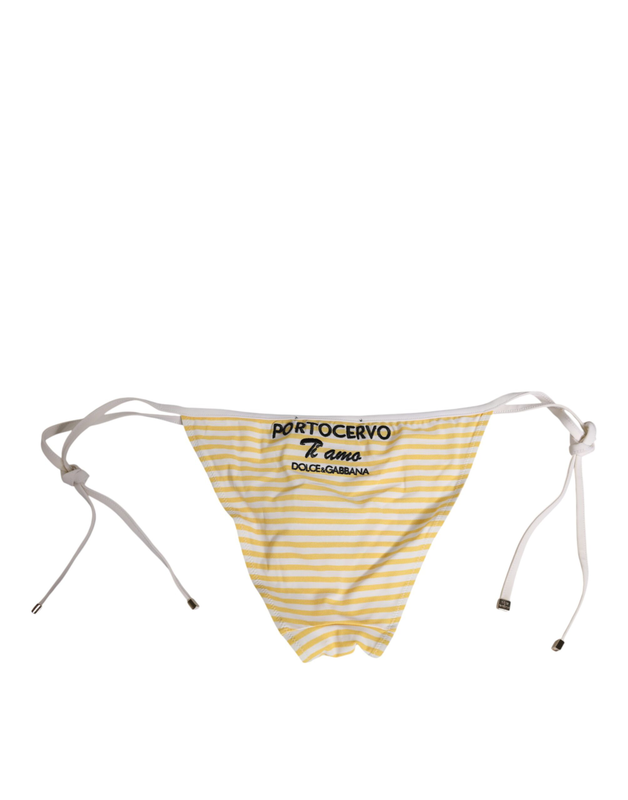 White yellow stripe tie side logo underwear-null