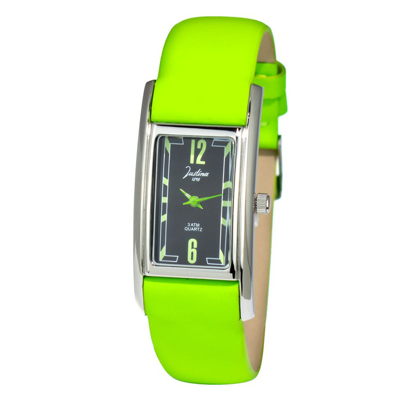 Bicolor leather dress watch-null