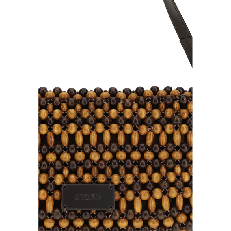 Brown wood shoulder bag-null