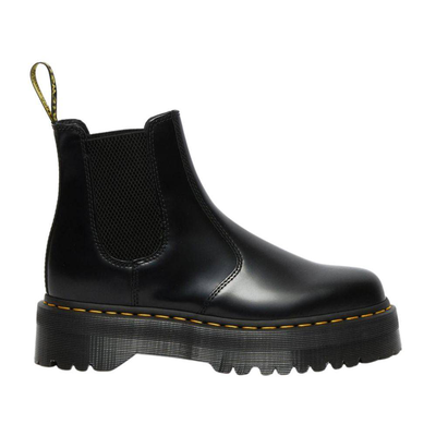 Quad polished smooth boot, Black, medium