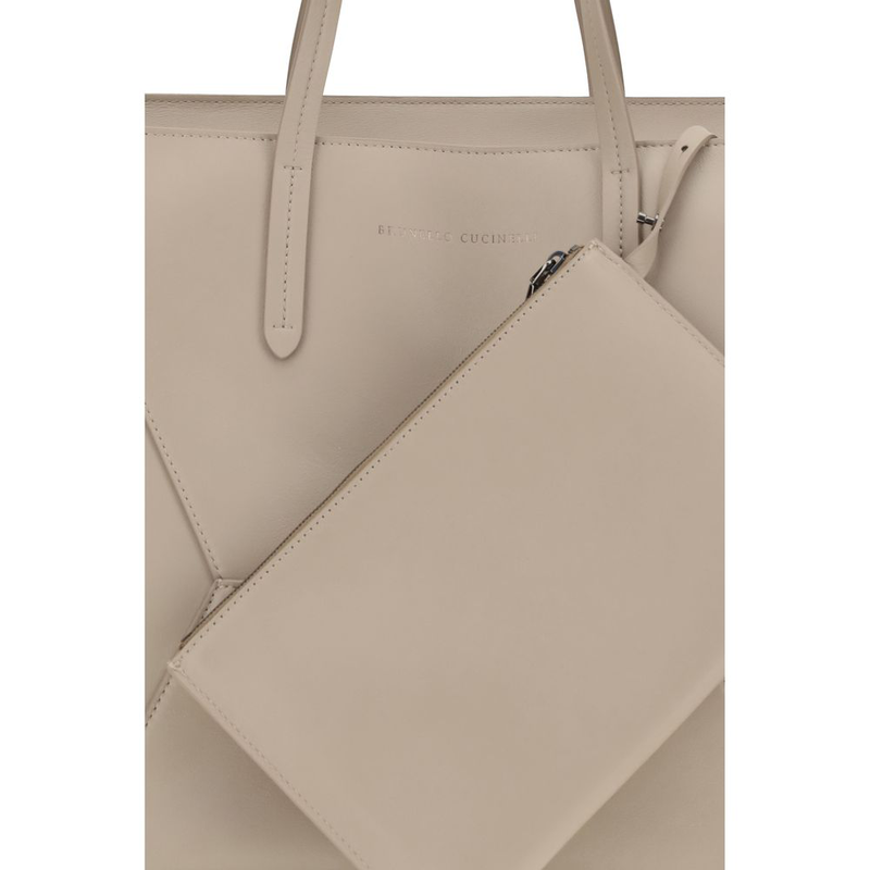 Beige calf leather bos taurus shoulder bag-null