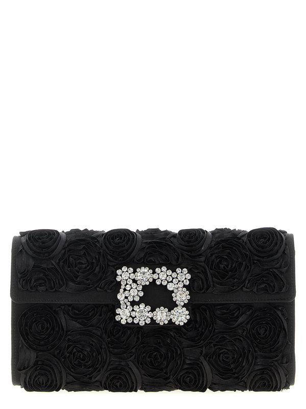 Black viscose clutch bag-null