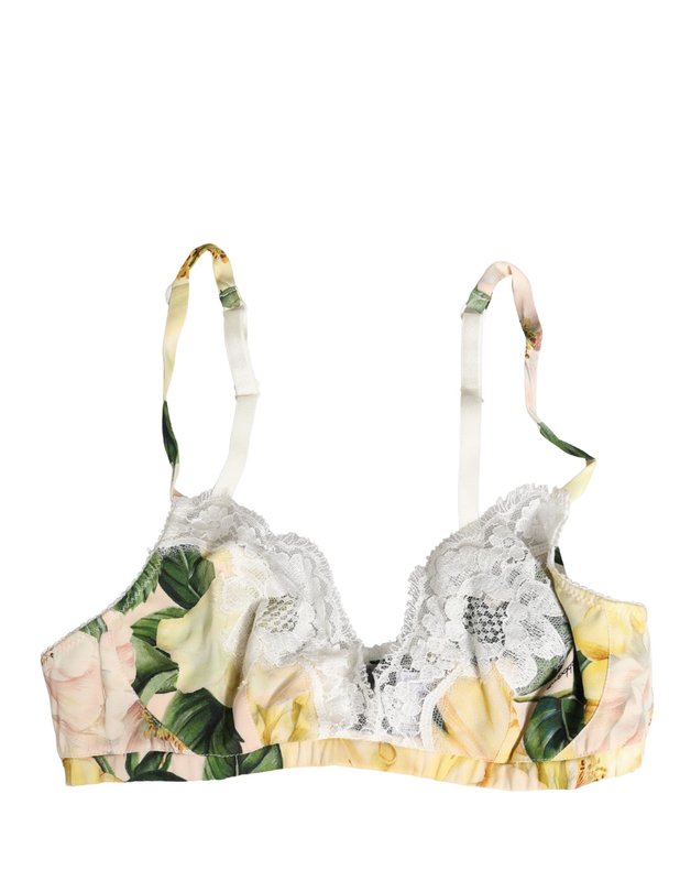 Multicolor floral print soft cup bra underwear-null