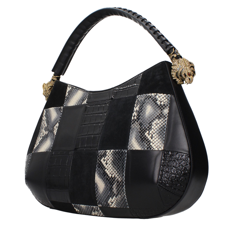 Black leather handbag-null