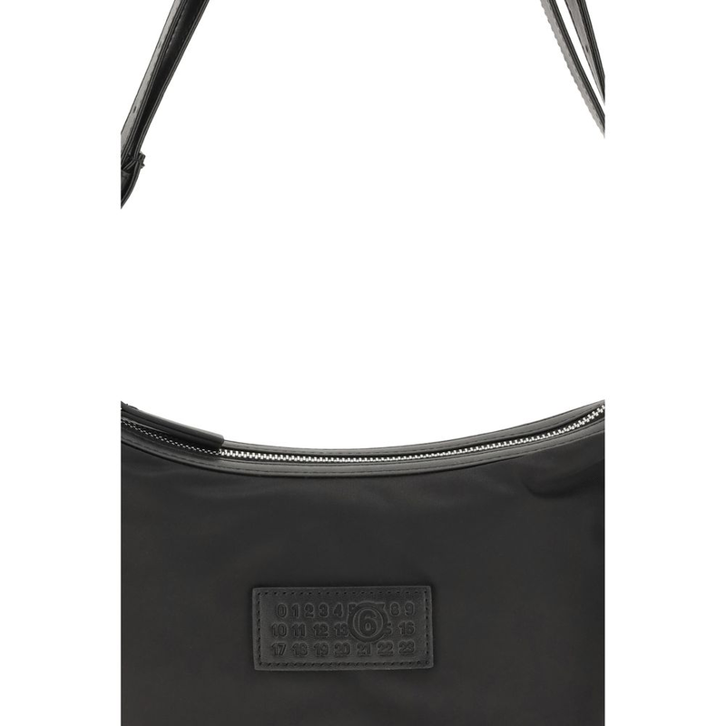 Black nylon shoulder bag-null