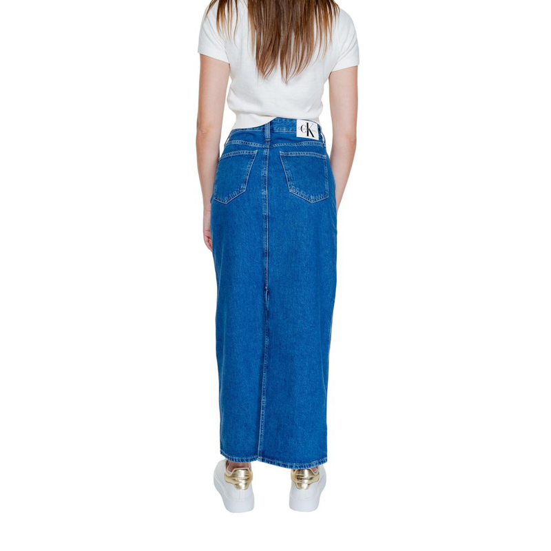 Blue cotton long skirt-null