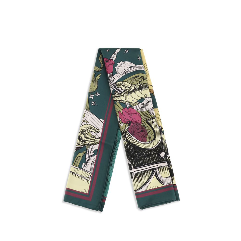 Bicolor silk scarf-null