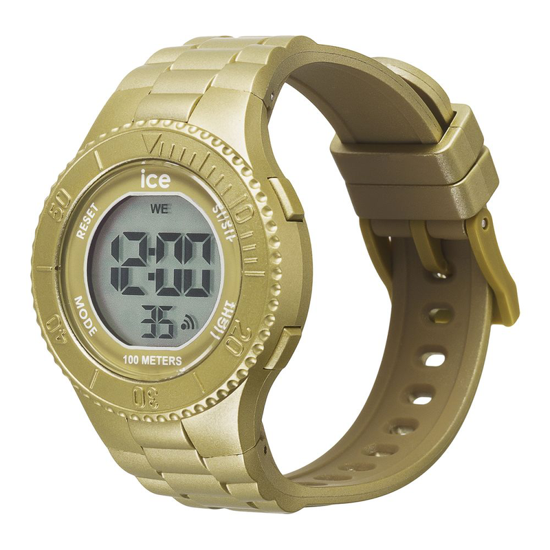 Gold synthetic digital watch-null