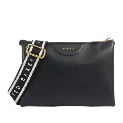 Ted baker γυναικεία τσάντα χιαστή, Black Δερμα, medium
