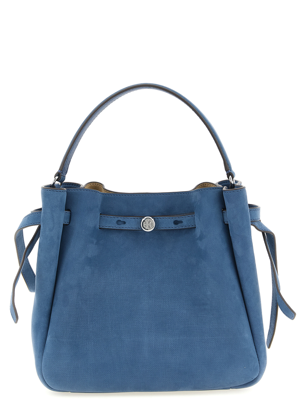Blue lamb leather handbag-null