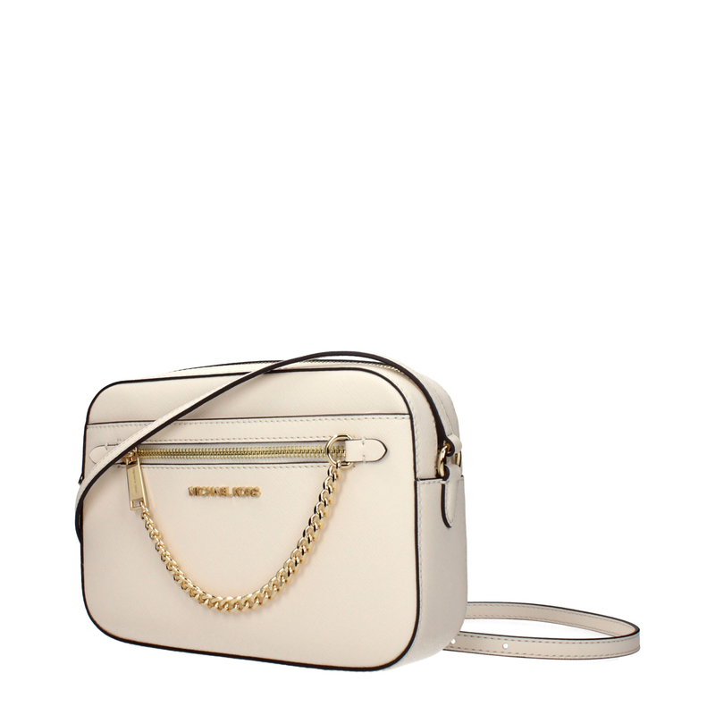 Beige leather crossbody bag-null
