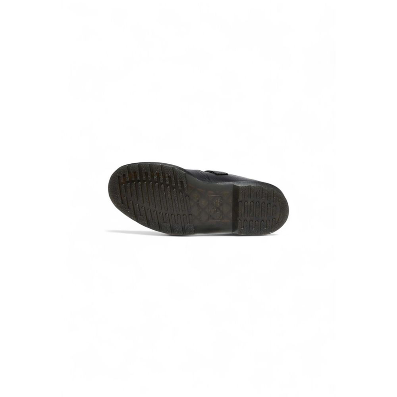 Black leather platform pumps-null