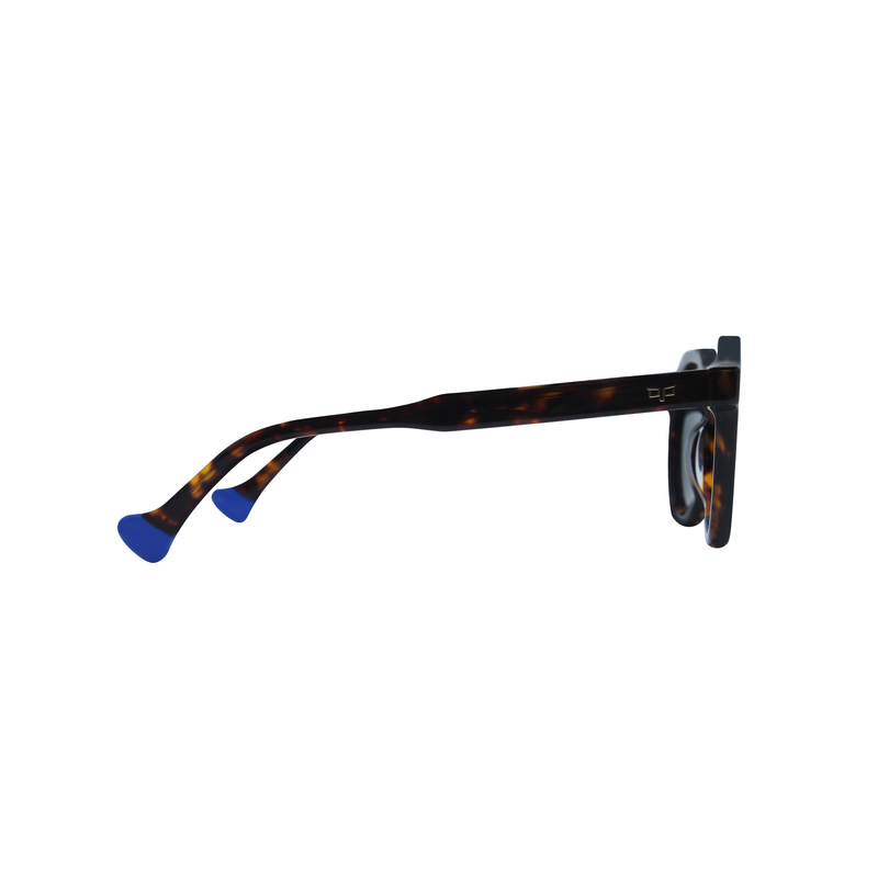 OJO sunglasses round handmade shell brown frame and temples with grey polarised lenses image number null