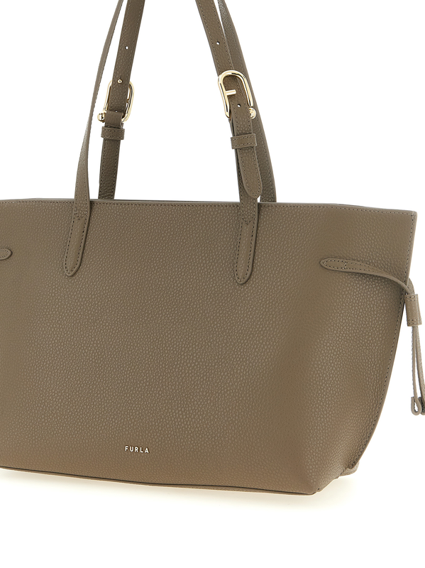Gray calfskin tote bag-null