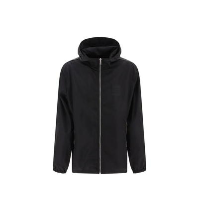 Black nylon shell jacket, Black, medium