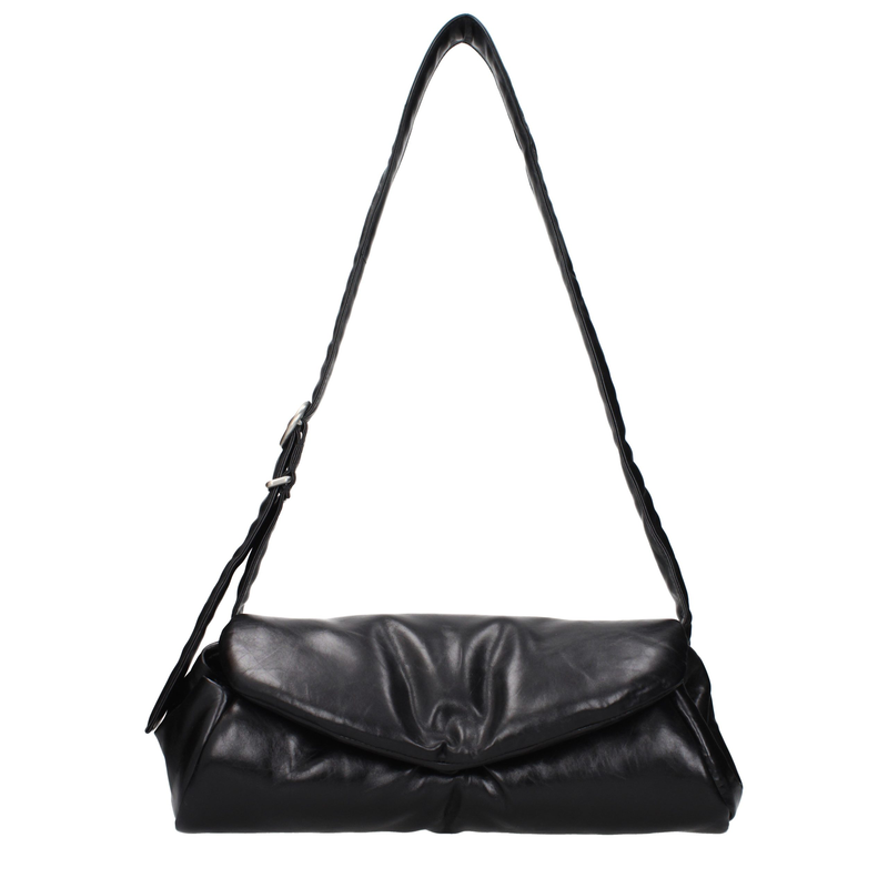 Black leather crossbody bag-null
