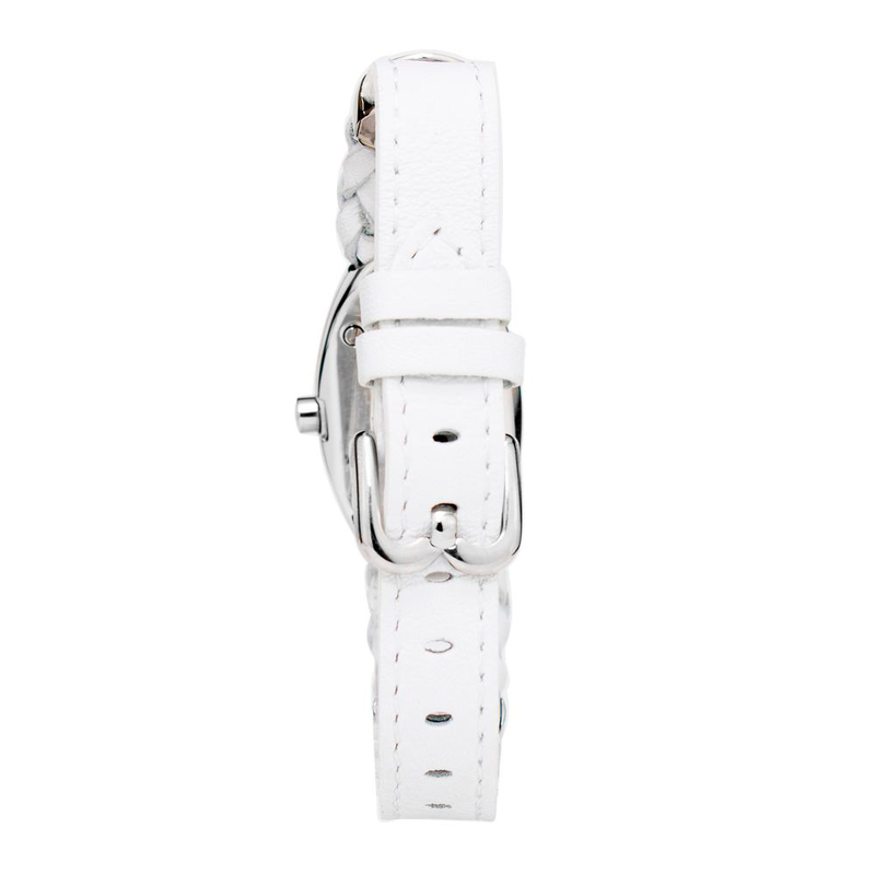 White leather dress watch-null