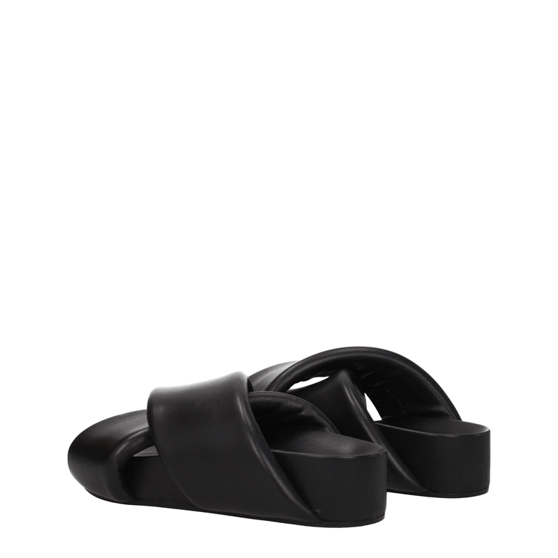 Black leather slippers-null
