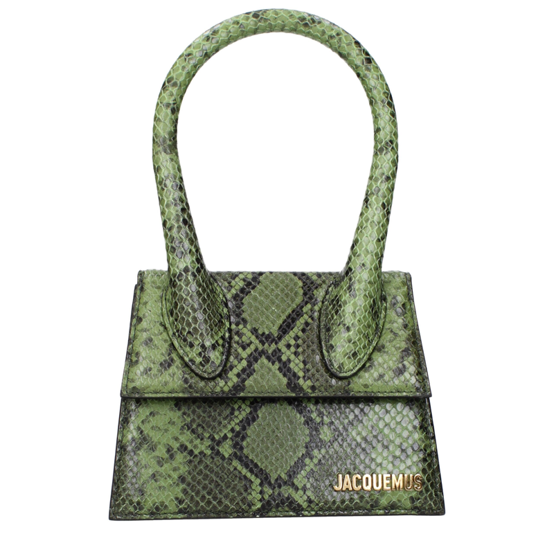 Green leather handbag-null