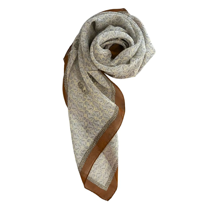 Brown silk women scarf-null