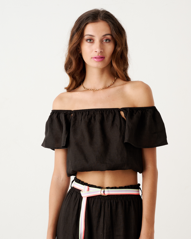 Crop top linen-null