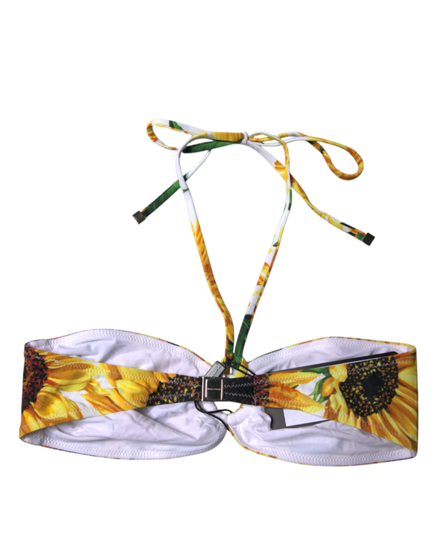 Multicolor floral halter beachwear bikini top swimwear-null