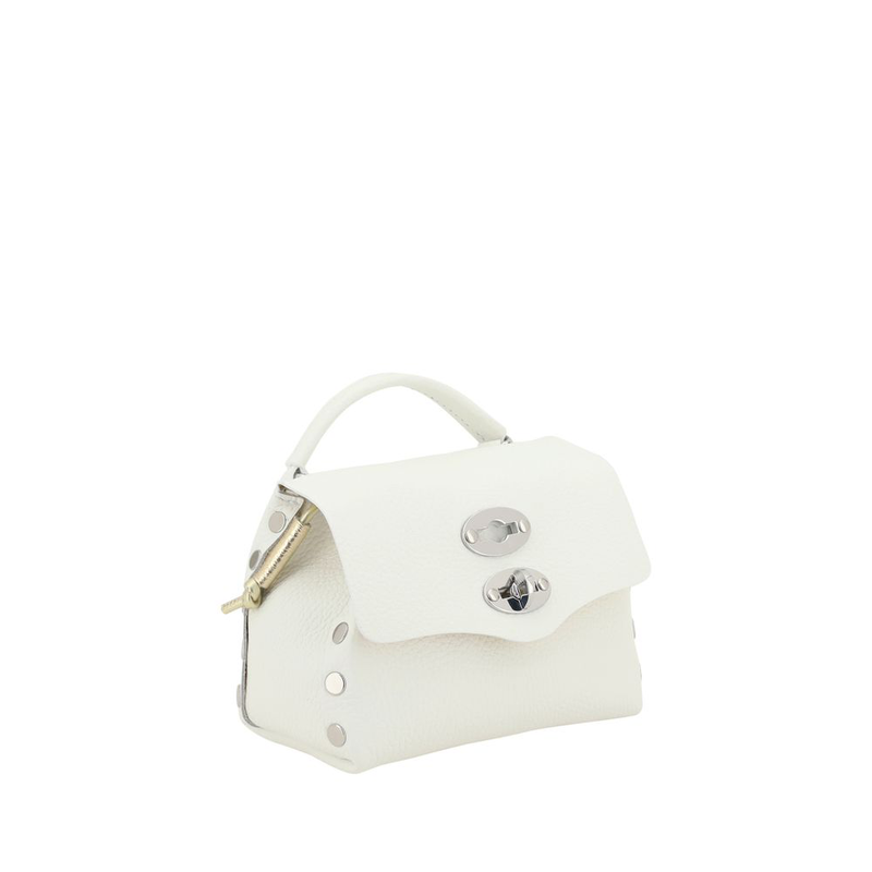 White calf leather bos taurus shoulder bag-null