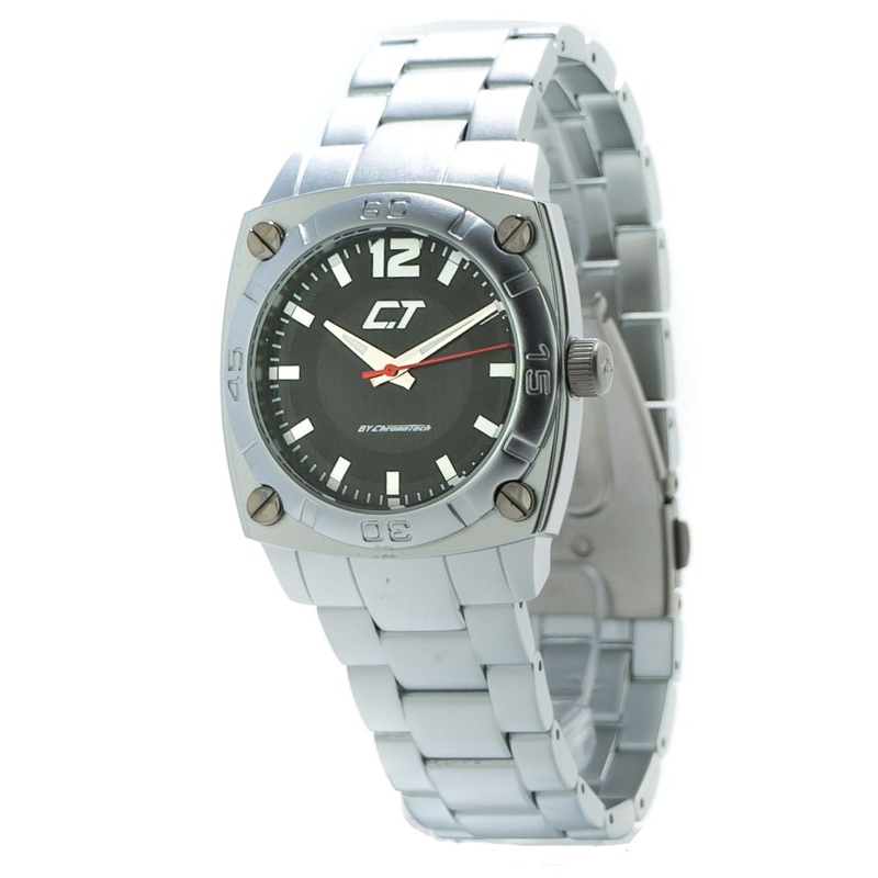 Silver aluminum dress watch-null