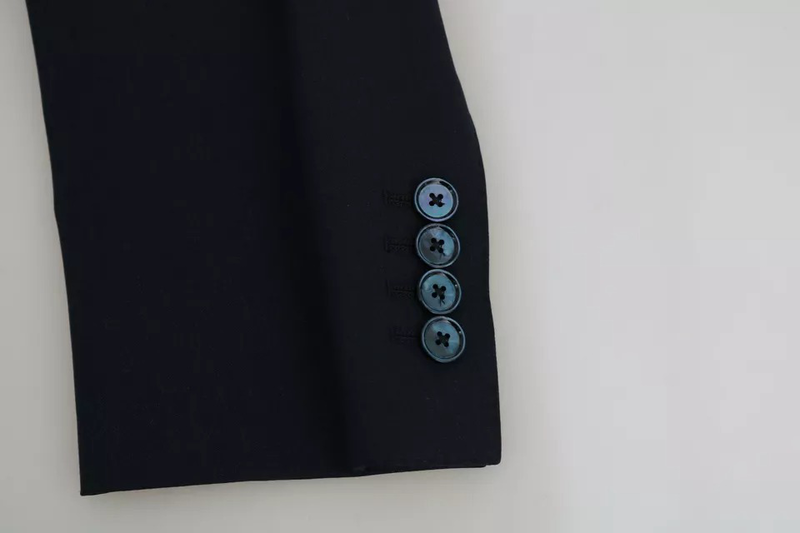 Blue wool martini blazer vest 2 piece-null