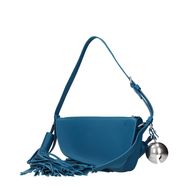 Blue leather shoulder bag-null