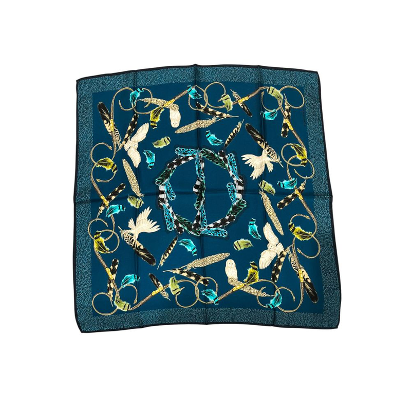 Blue silk women scarf-null