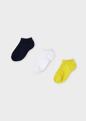Σετ 3 ζευγαρια καλτσες κοντες, Yellow, medium