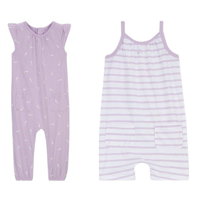 Nike infant girls essentials 2pk romper, Purple, medium