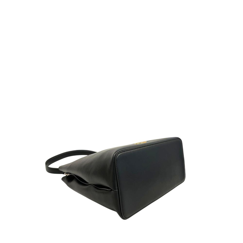 Black pu women shoulder bag-null