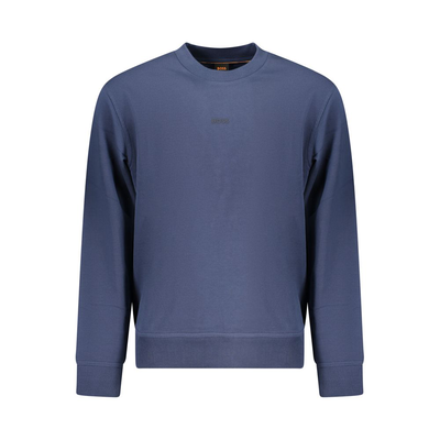 Blue cotton men's sweatshirt, Blue, medium