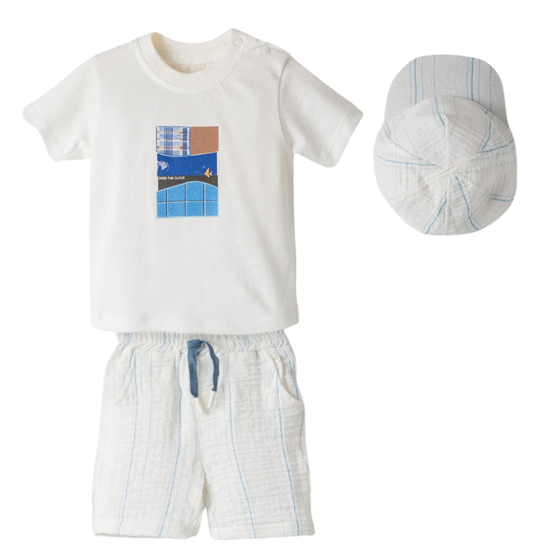 Hashtag for boys infants short set white 254625 image number null