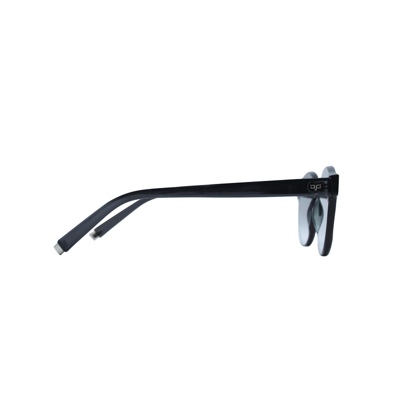 OJO everyday sunglasses round black frame and temples with grey black lenses-null