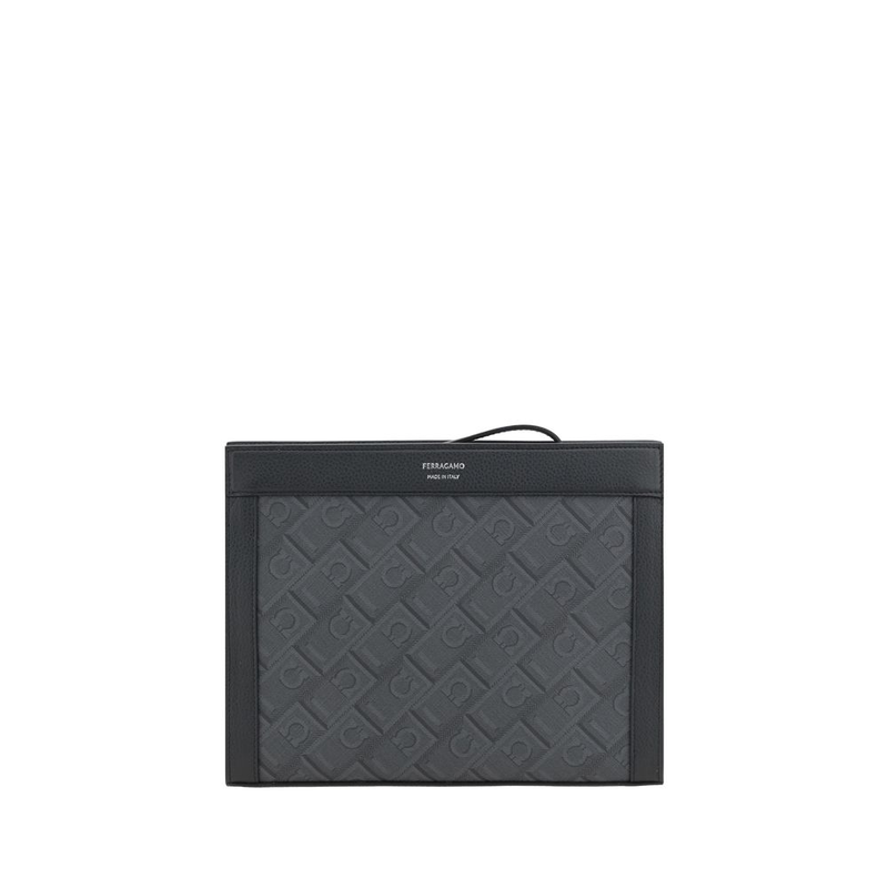 Gray polyethylene clutch bag-null
