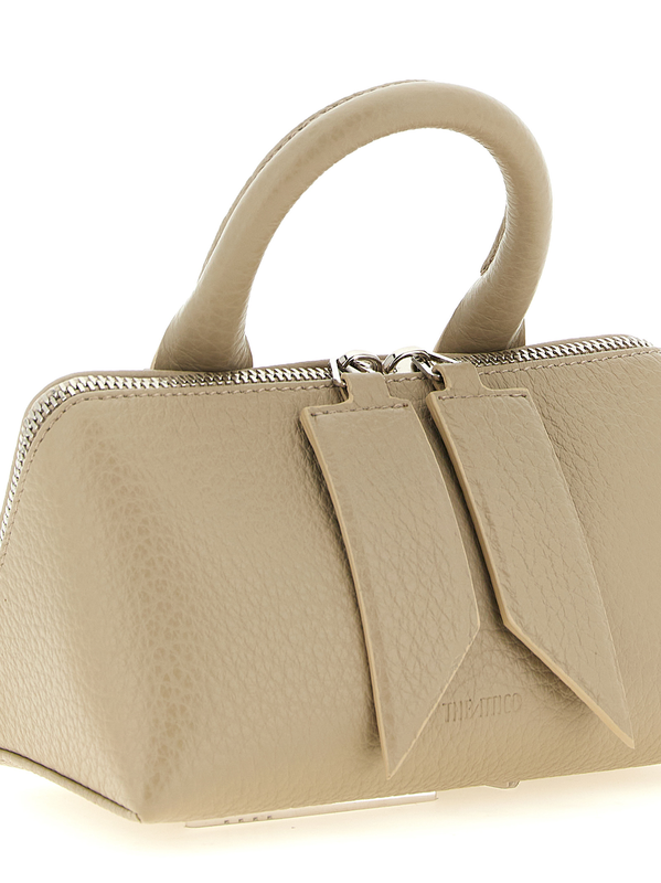 Beige bovine leather handbag-null