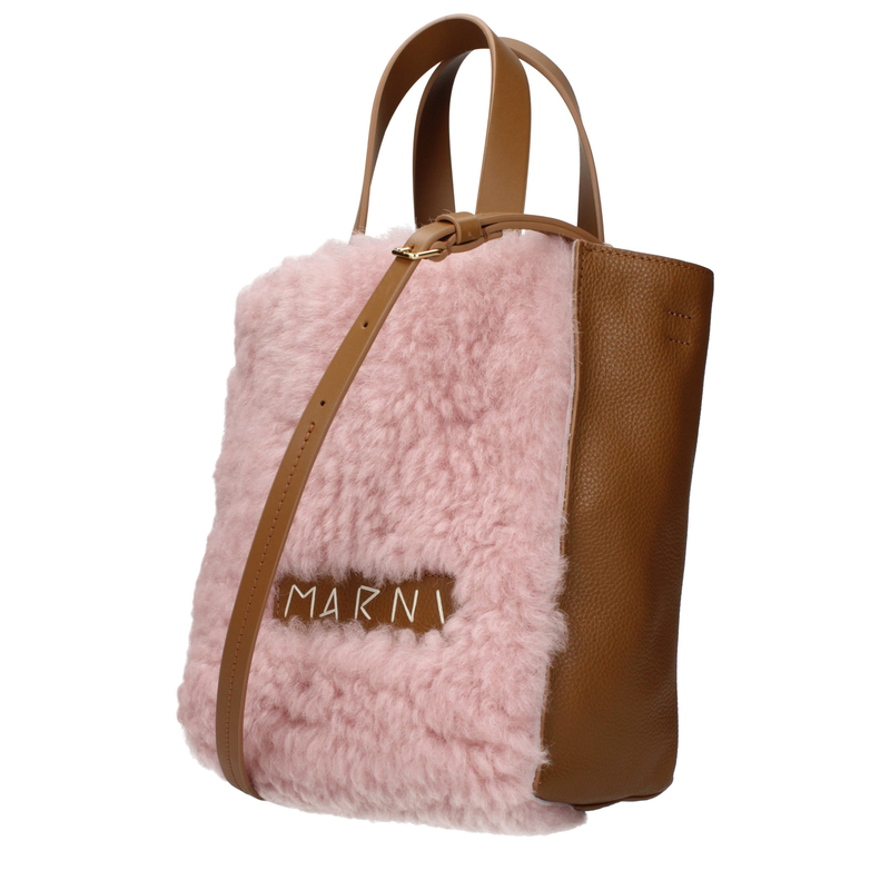 Pink leather handbag-null